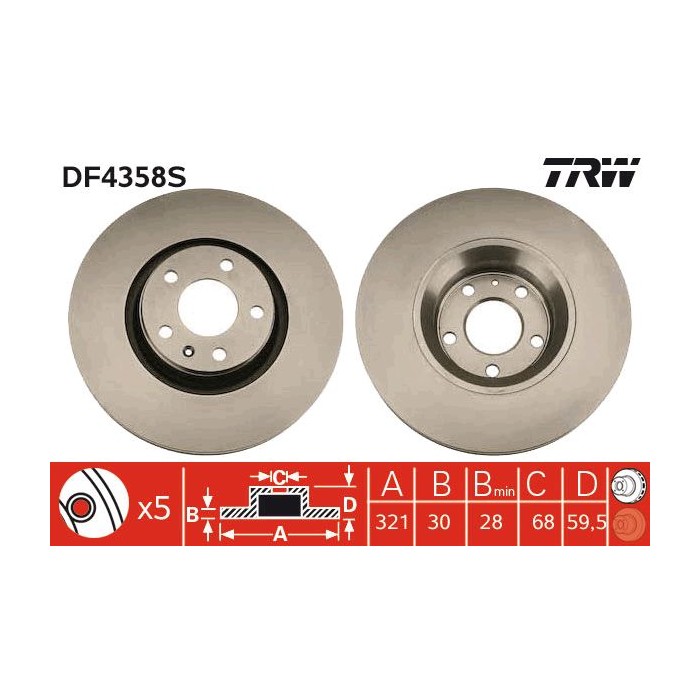 TRW Bremsscheibe DF4358S