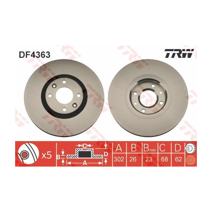 TRW Bremsscheibe DF4363