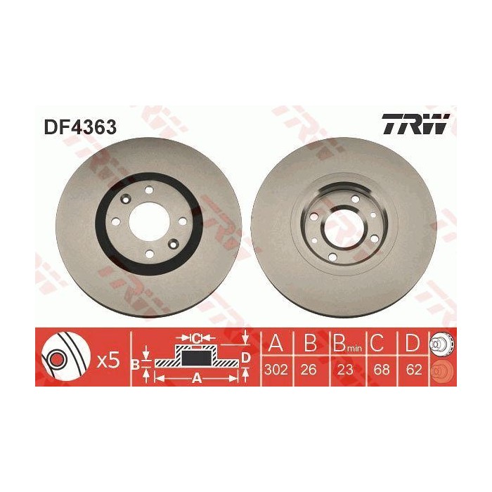 TRW Bremsscheibe DF4363