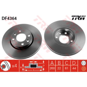 TRW Bremsscheibe DF4364