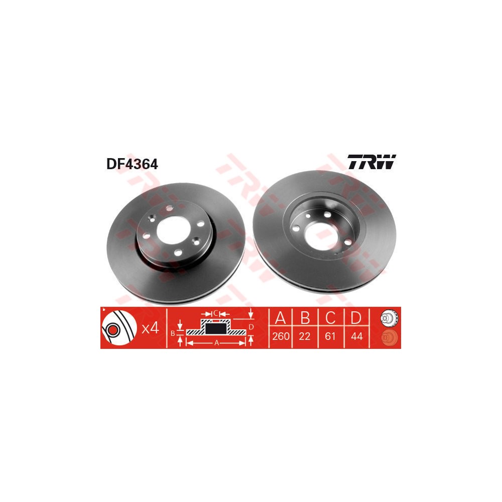 TRW Bremsscheibe DF4364