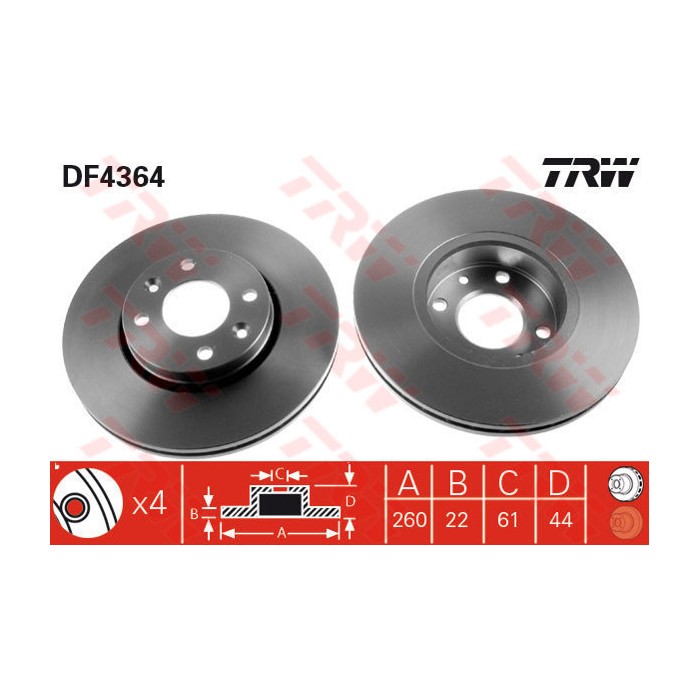 TRW Bremsscheibe DF4364