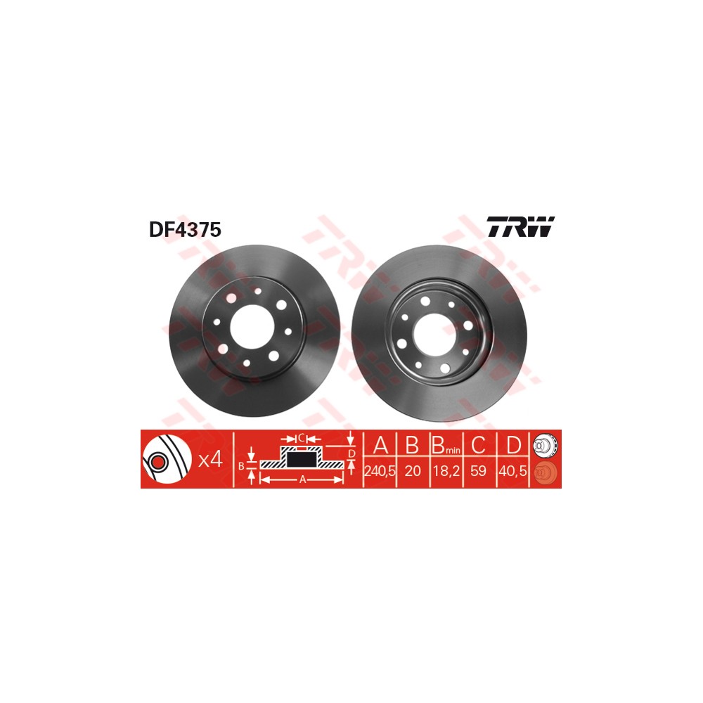 TRW Bremsscheibe DF4375