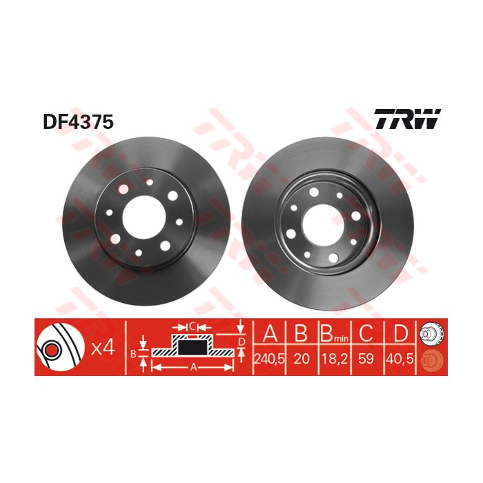 TRW Bremsscheibe DF4375