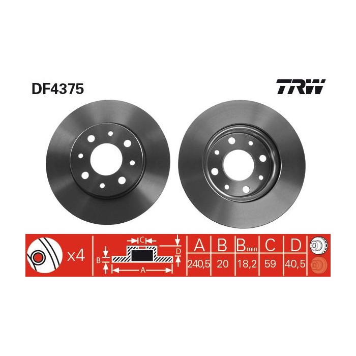 TRW Bremsscheibe DF4375