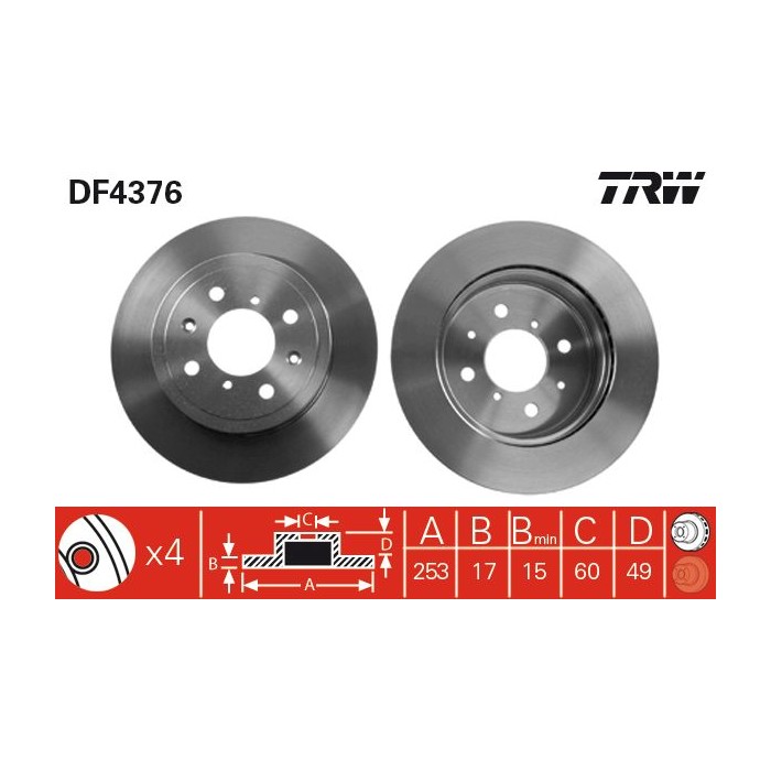 TRW Bremsscheibe DF4376