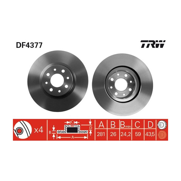 TRW Bremsscheibe DF4377