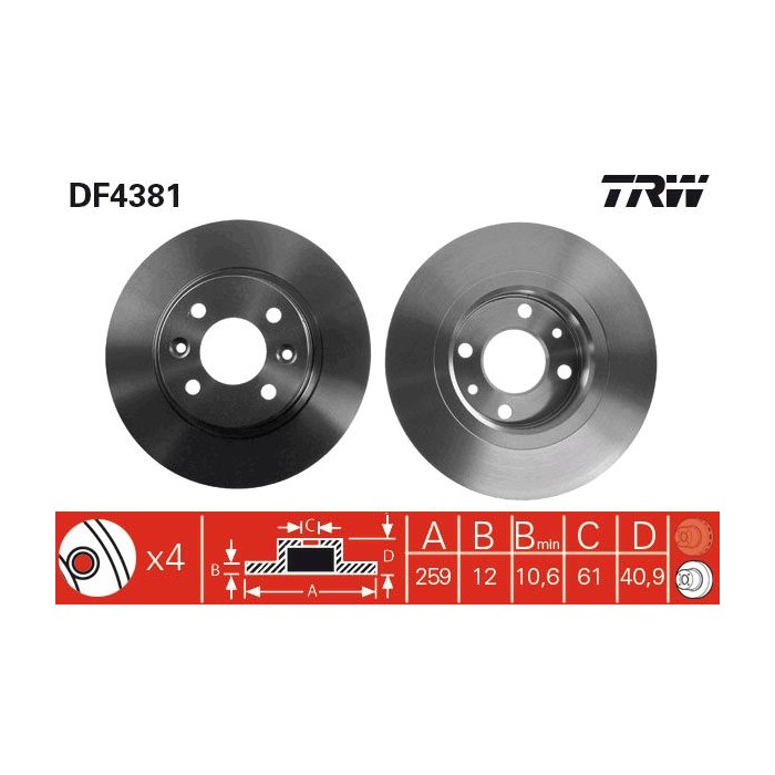 TRW Bremsscheibe DF4381