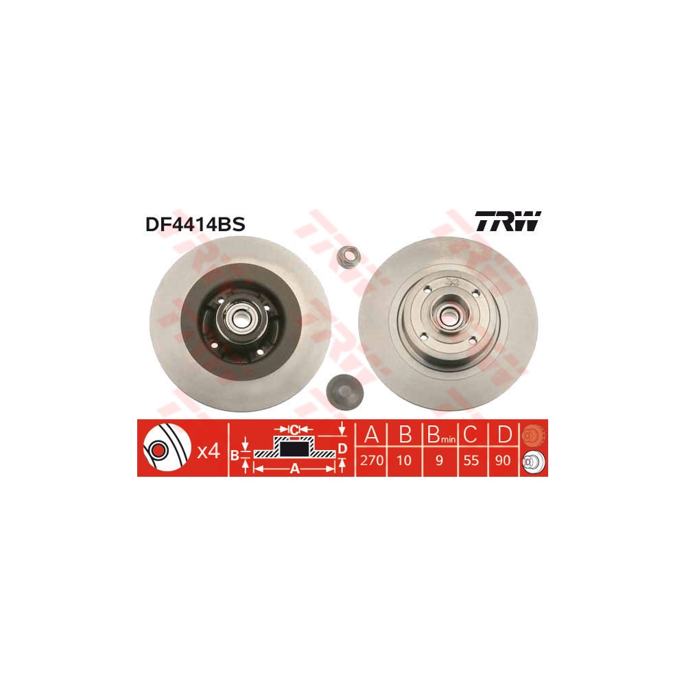TRW Bremsscheibe DF4414BS