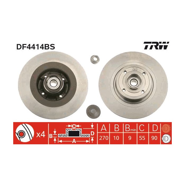 TRW Bremsscheibe DF4414BS