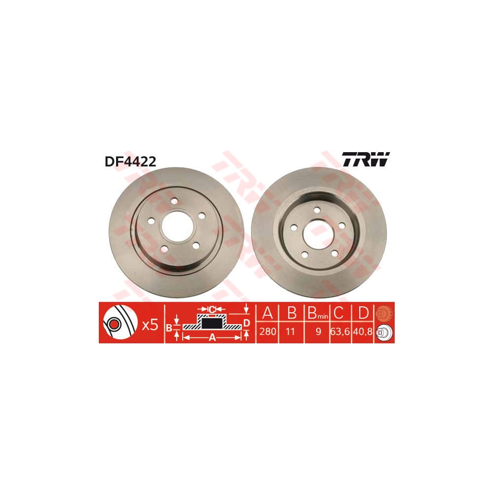 TRW Bremsscheibe DF4422