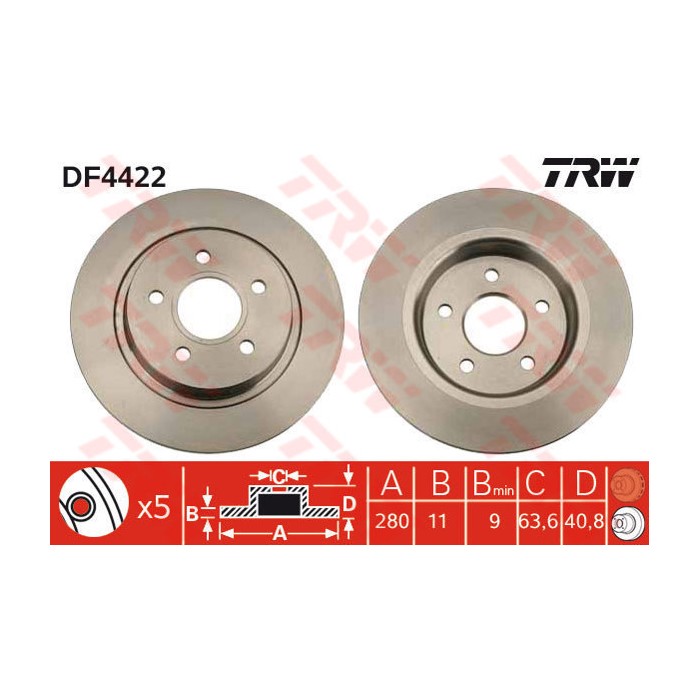 TRW Bremsscheibe DF4422