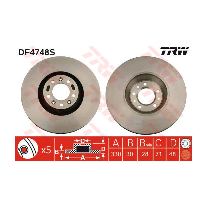 TRW Bremsscheibe DF4748S