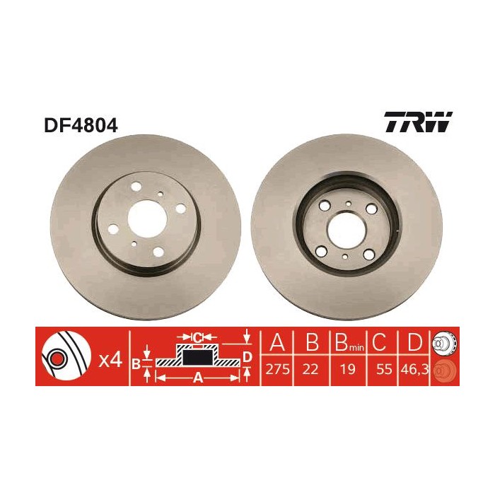TRW Bremsscheibe DF4804