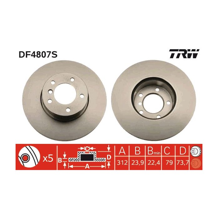 TRW Bremsscheibe DF4807S
