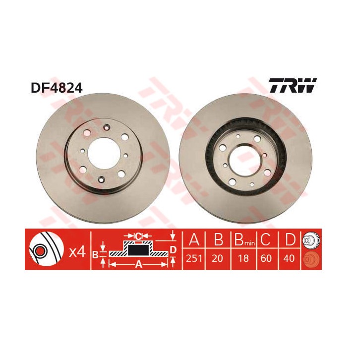 TRW Bremsscheibe DF4824