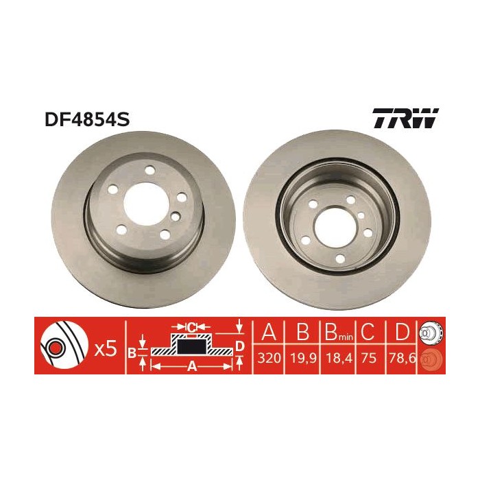 TRW Bremsscheibe DF4854S