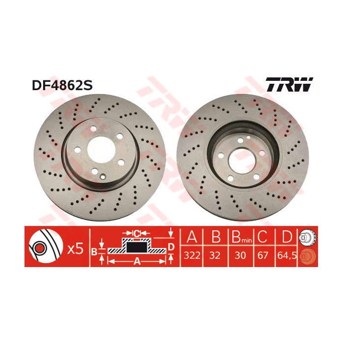 TRW Bremsscheibe DF4862S
