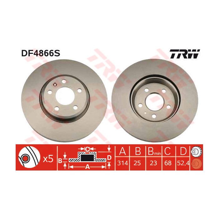 TRW Bremsscheibe DF4866S