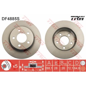 TRW Bremsscheibe DF4885S