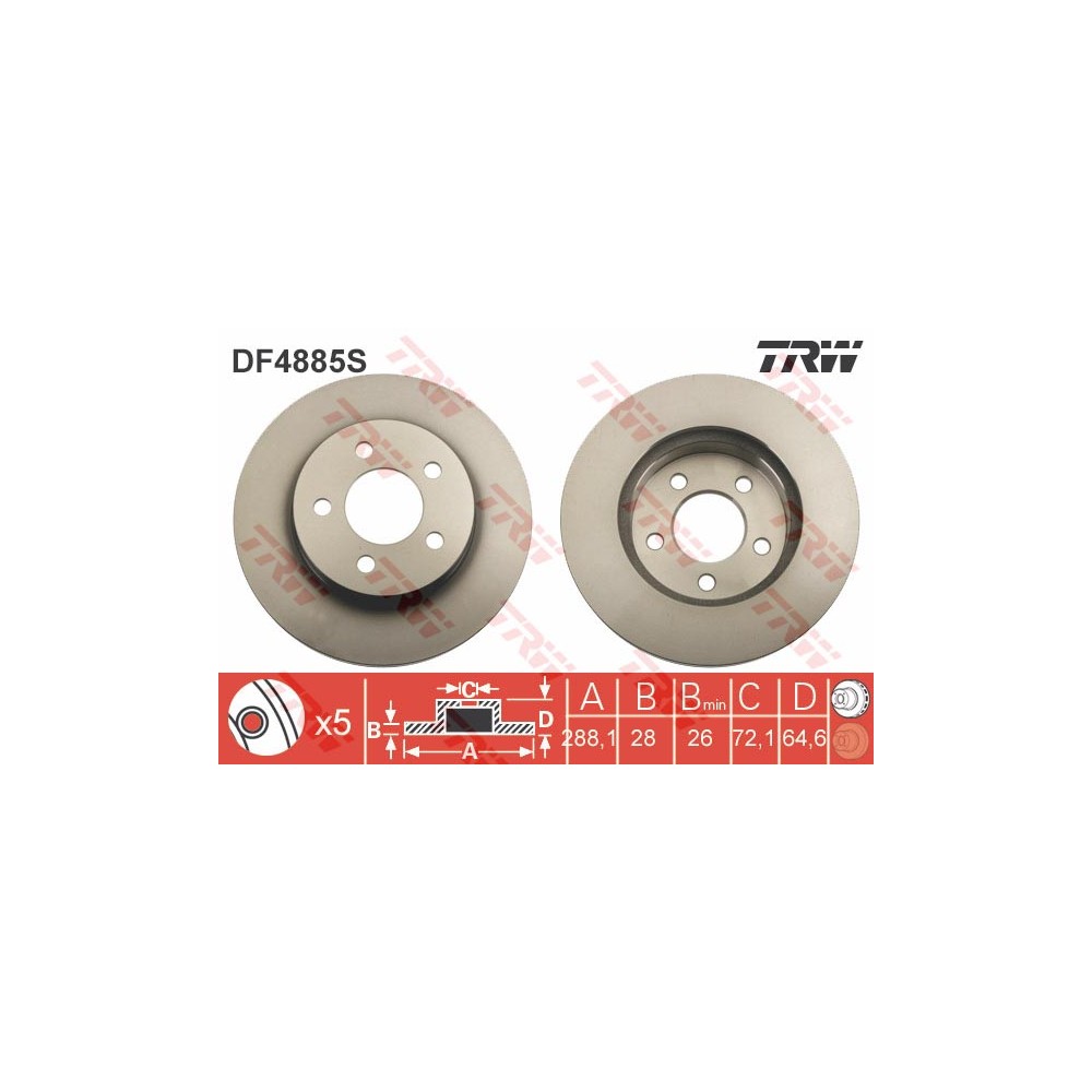 TRW Bremsscheibe DF4885S