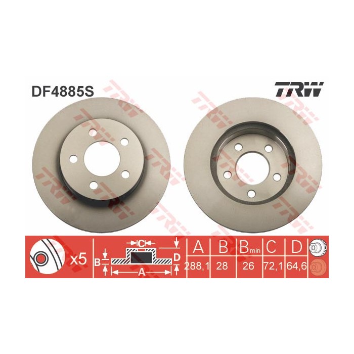 TRW Bremsscheibe DF4885S