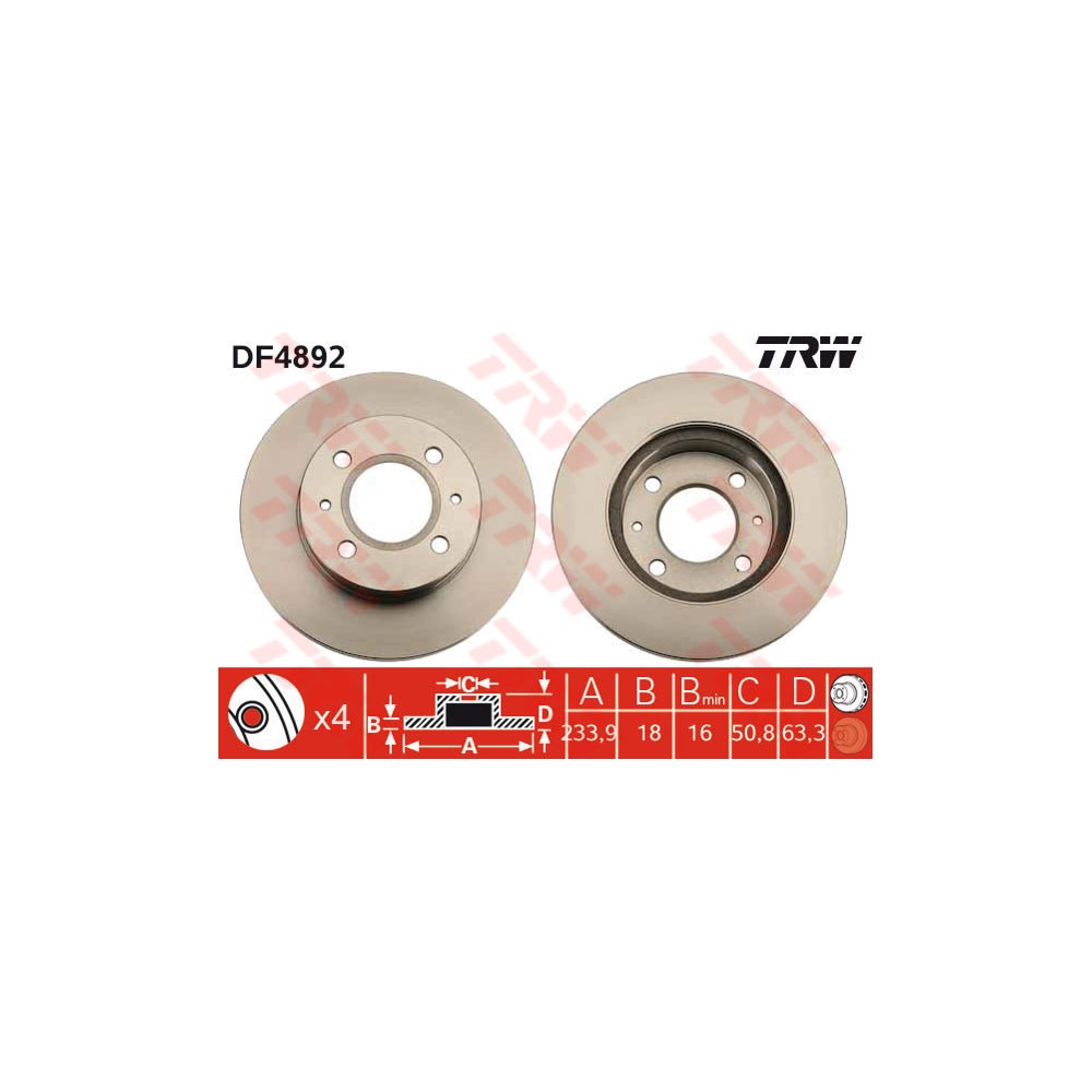 TRW Bremsscheibe DF4892