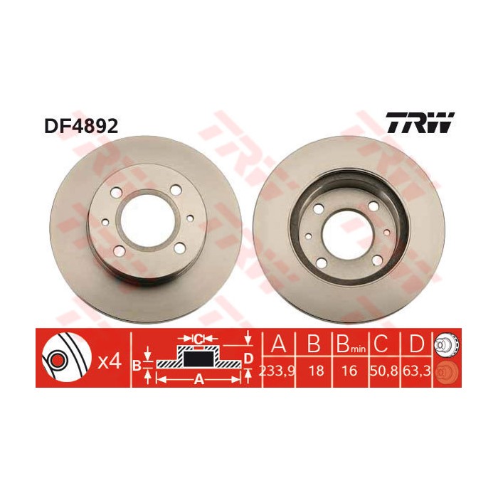 TRW Bremsscheibe DF4892