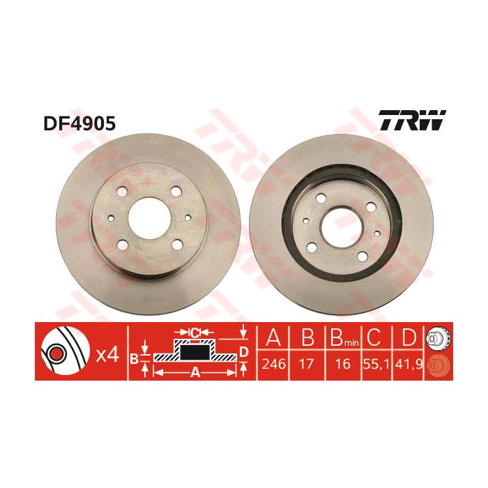 TRW Bremsscheibe DF4905