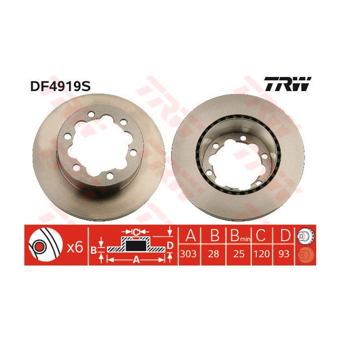 TRW Bremsscheibe DF4919S