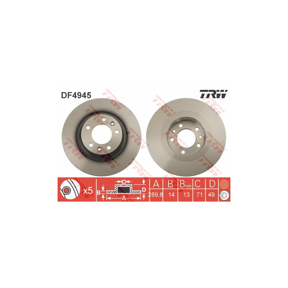 TRW Bremsscheibe DF4945