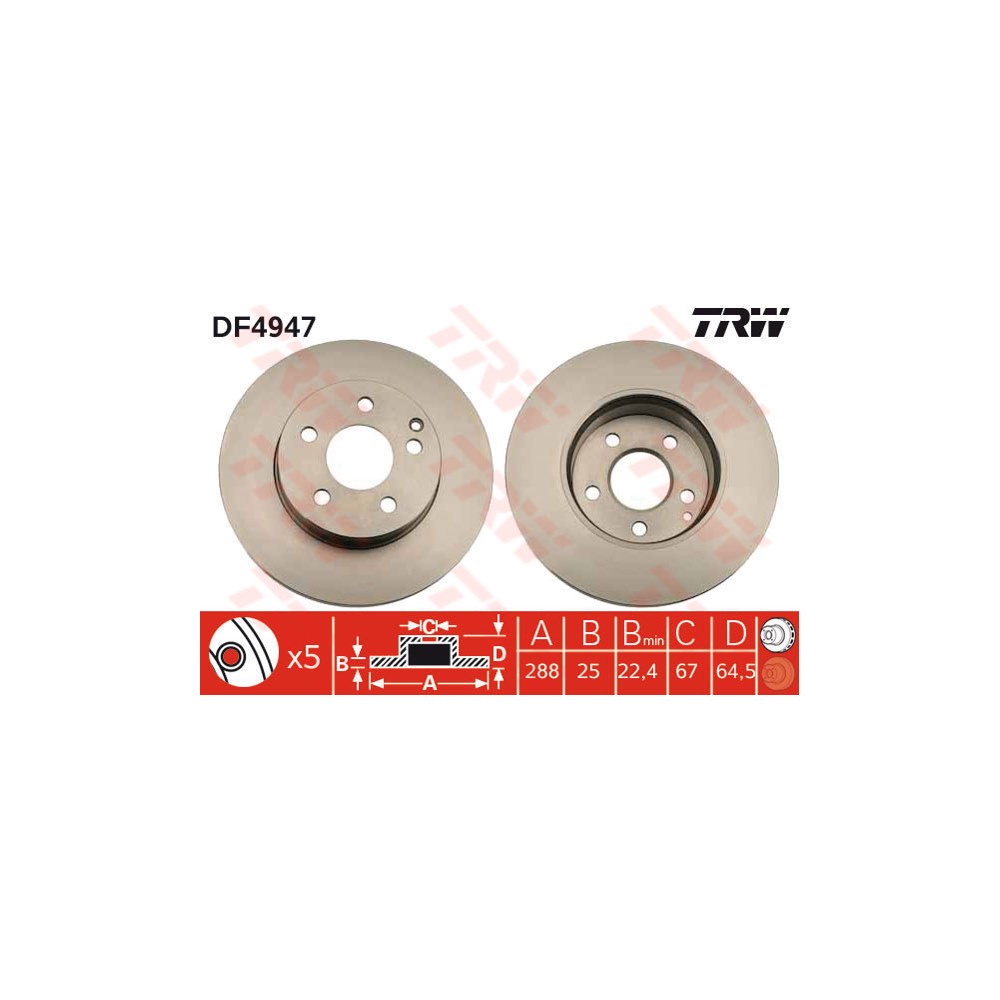 TRW Bremsscheibe DF4947