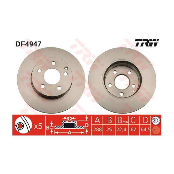 TRW Bremsscheibe DF4947