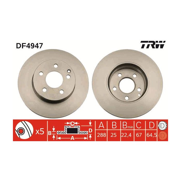 TRW Bremsscheibe DF4947