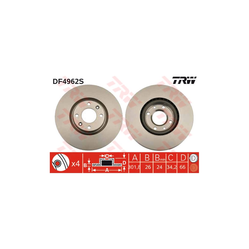 TRW Bremsscheibe DF4962S