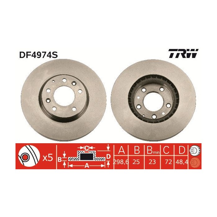 TRW Bremsscheibe DF4974S