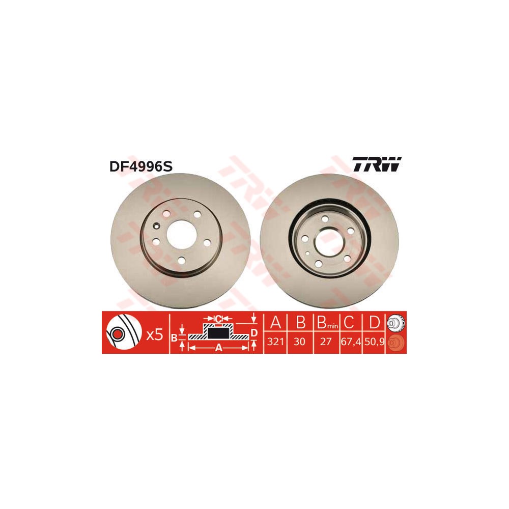 TRW Bremsscheibe DF4996S