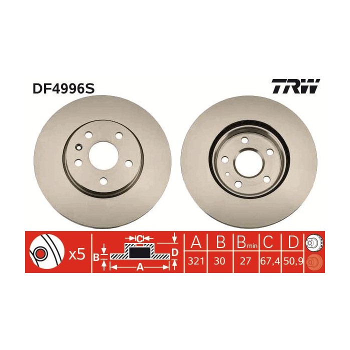 TRW Bremsscheibe DF4996S