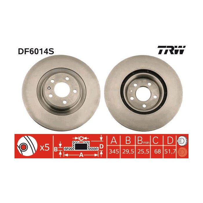 TRW Bremsscheibe DF6014S