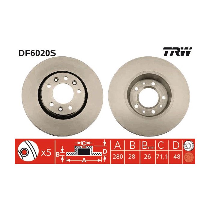 TRW Bremsscheibe DF6020S
