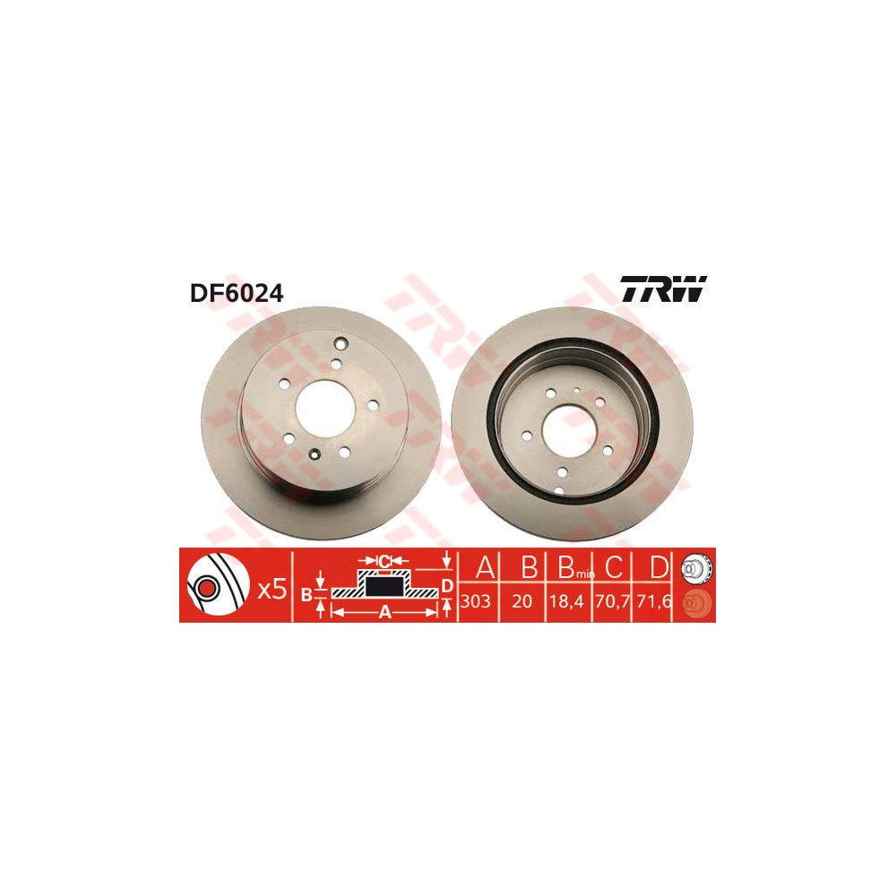 TRW Bremsscheibe DF6024