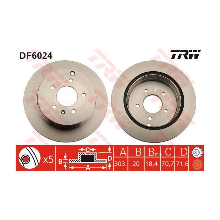 TRW Bremsscheibe DF6024