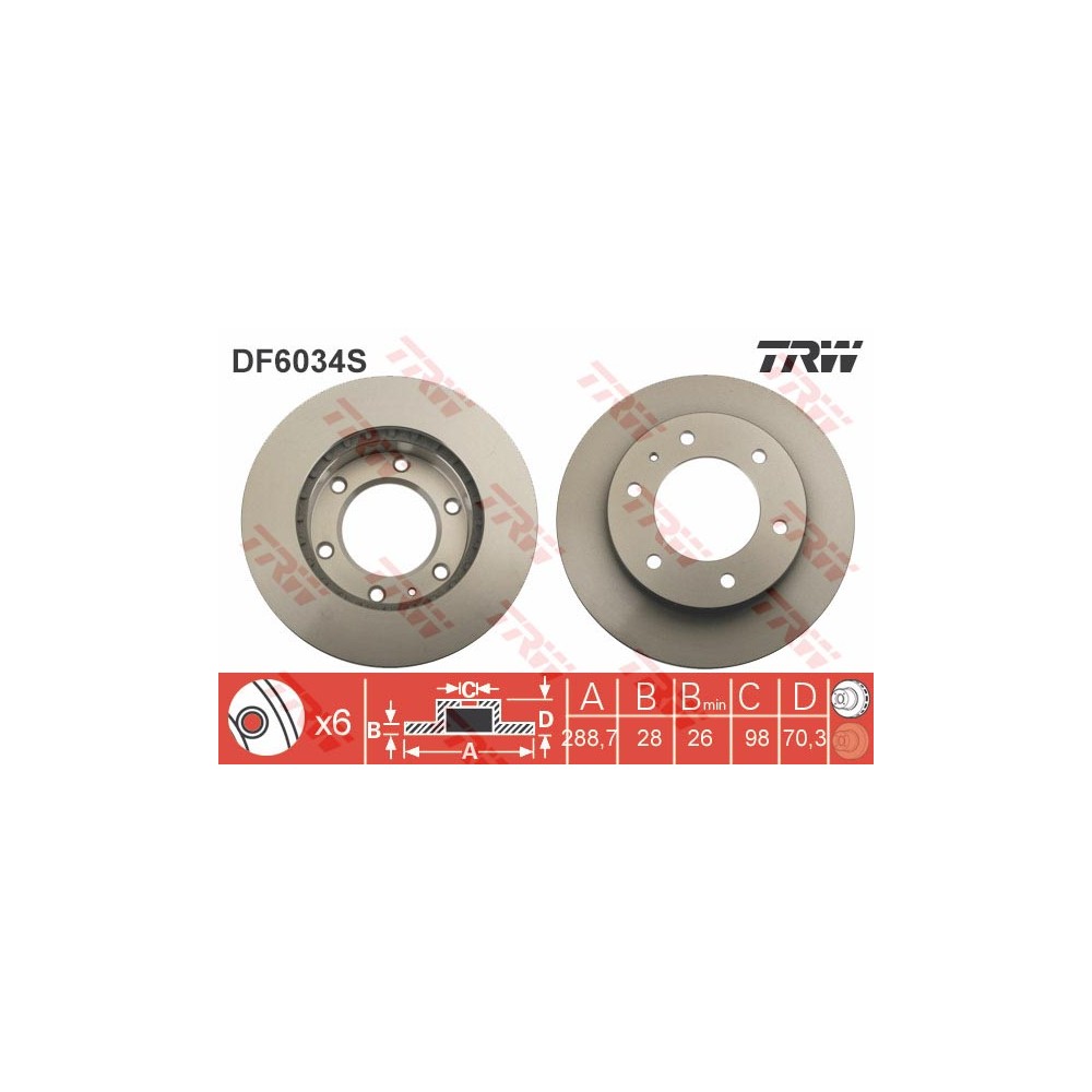 TRW Bremsscheibe DF6034S
