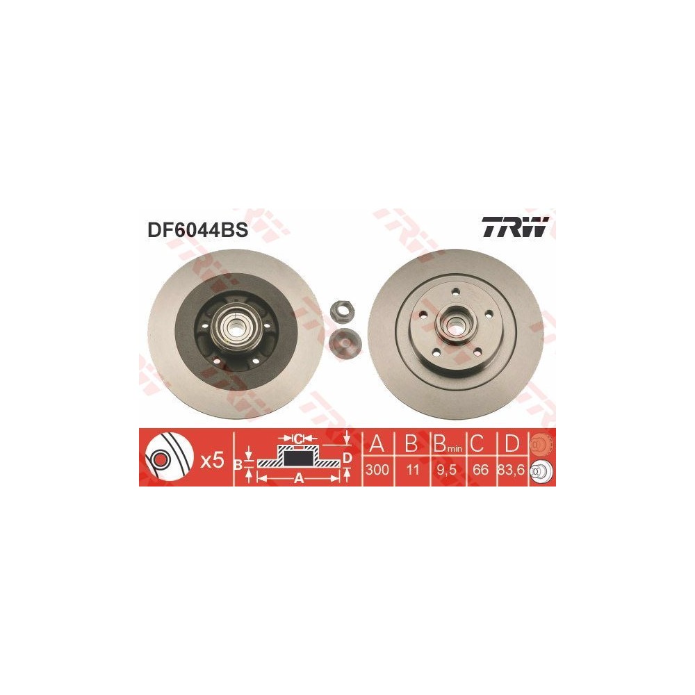 TRW Bremsscheibe DF6044BS