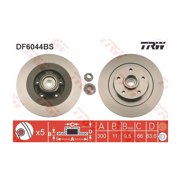 TRW Bremsscheibe DF6044BS