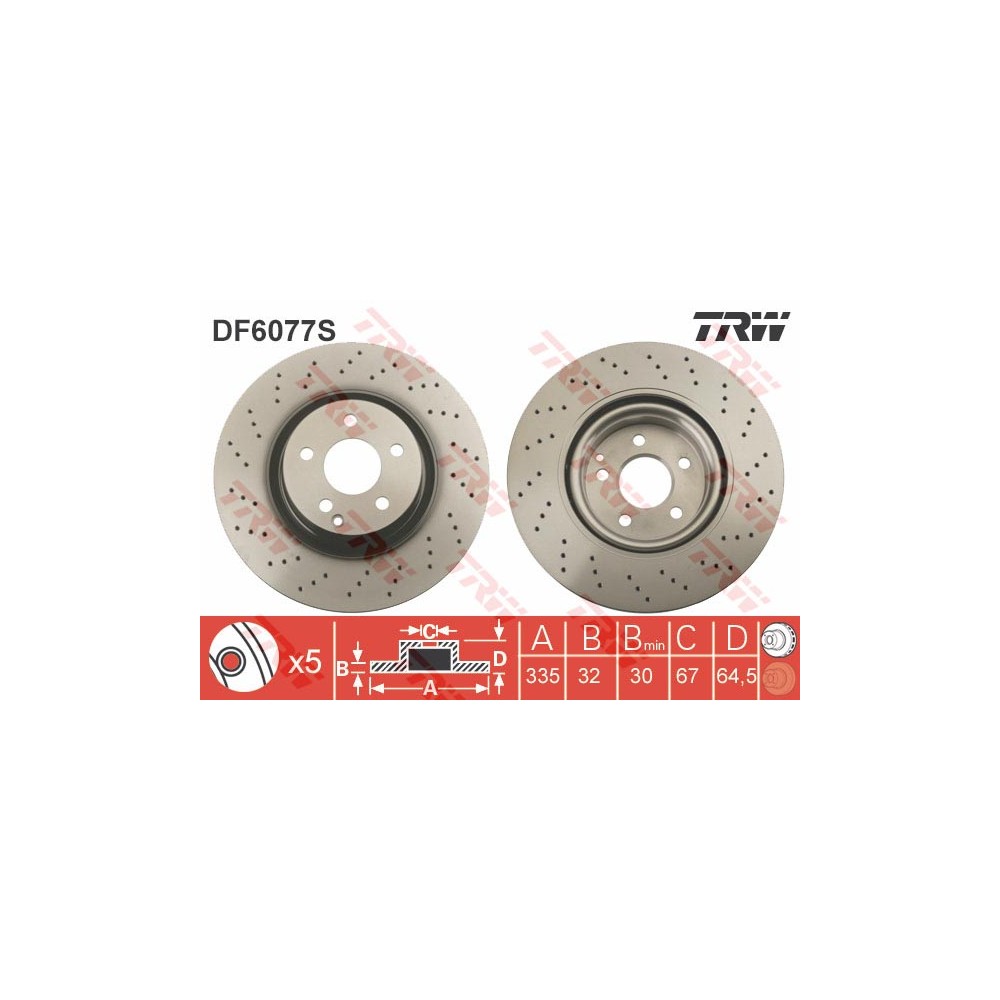 TRW Bremsscheibe DF6077S