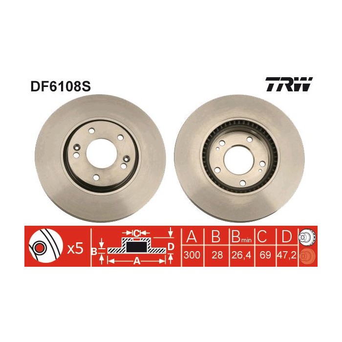 TRW Bremsscheibe DF6108S