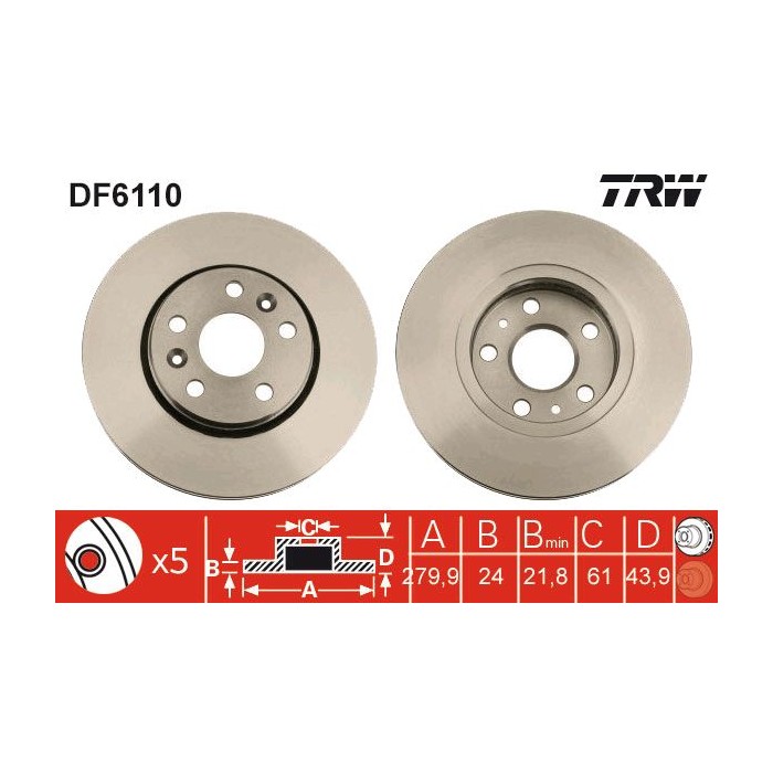 TRW Bremsscheibe DF6110