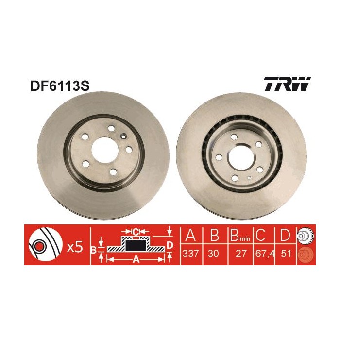 TRW Bremsscheibe DF6113S