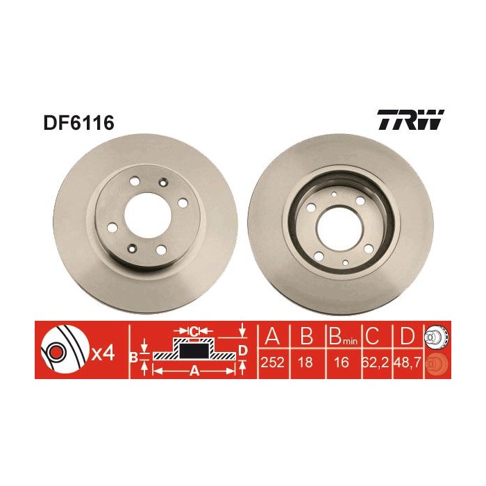 TRW Bremsscheibe DF6116